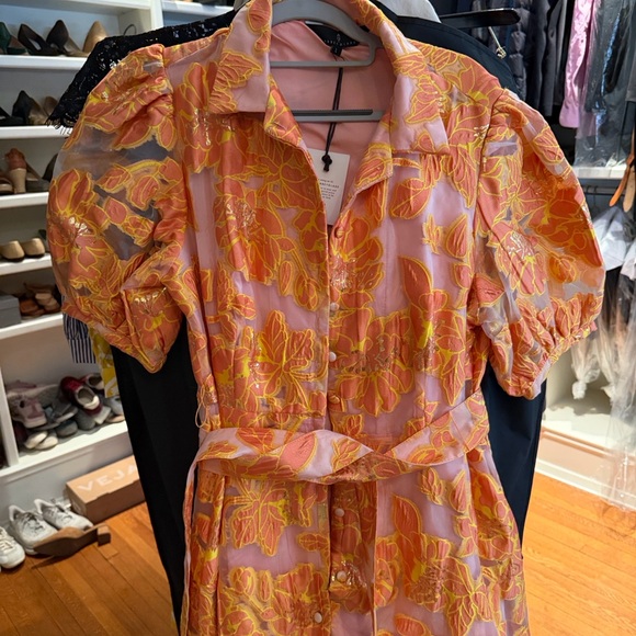 Elegant Floral Maxi Dress in Pink and Orange - Picture 4 of 5